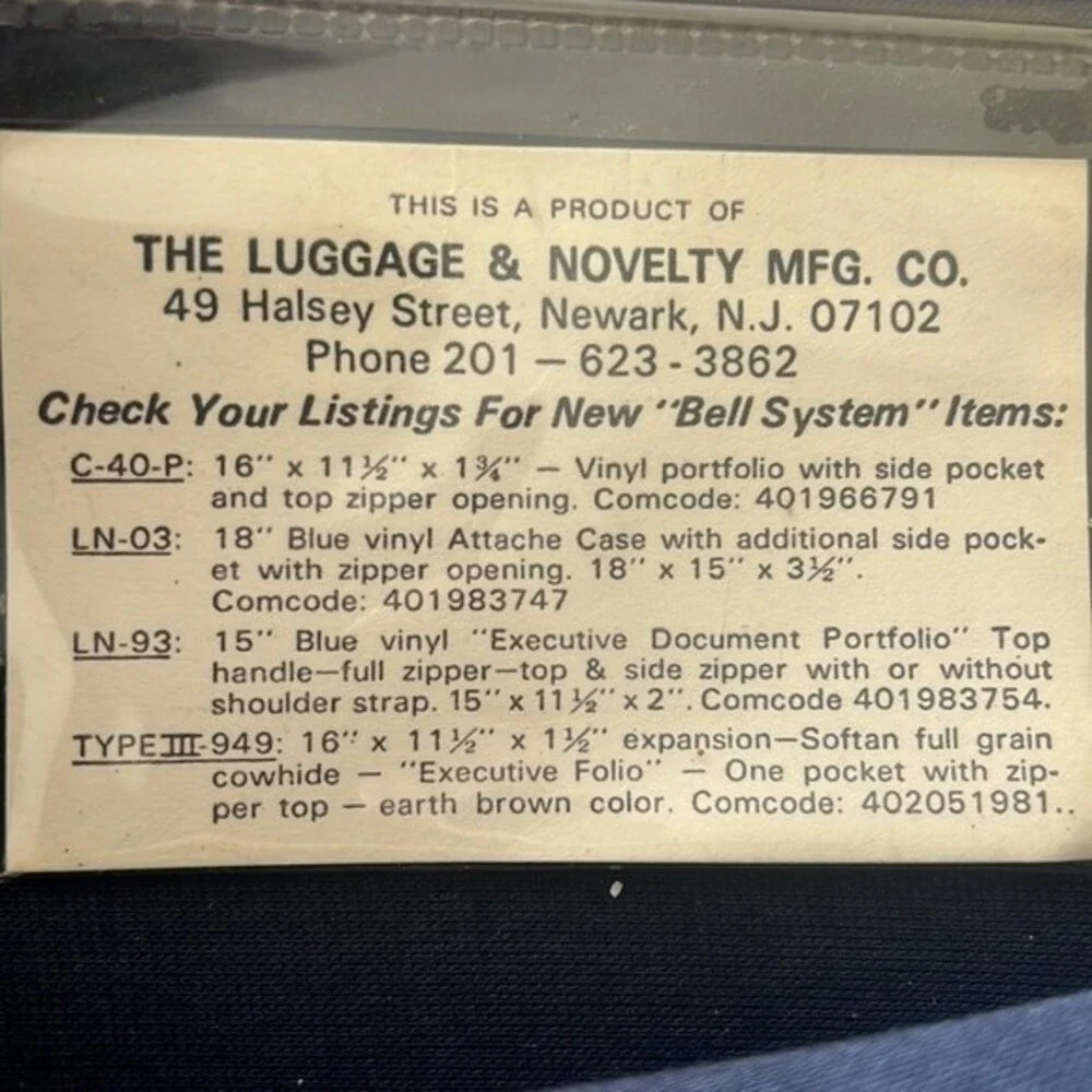 Bell System Telephone 70s 80s VTG Portfolio Documents Luggage Novelty Mfg